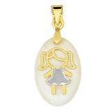 Pingente Menina Banhado Ouro 18k