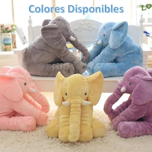 Peluche Almohada Elefante Bebé Juguete Varios Colores, 65 Cm