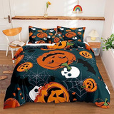 Juego De Ropa De Cama De Halloween Tamaño Queen Funda ...