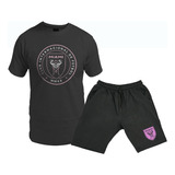 Conjunto Remera Y Short Corto Bermuda Logo Marca Motivos 01