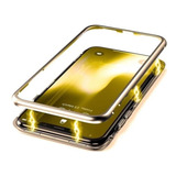 Capa Magnetica P Samsung A71 Vidro 2 Lados Aluminio Dourado