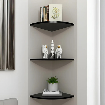 Esquinero Flotante De 3 Niveles Para Montar En La Pared Color Negro | MercadoLibre