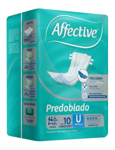 Pack De 6 Pañal Adulto Affective Unitalla 10 Piezas