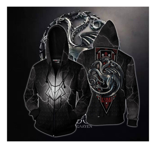 Sudadera Unisex Con Cierre De Game Of Thrones House