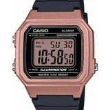 Reloj Casio Digital W-217hm-5av 50m Resina Caucho Color De La Malla Negro Color Del Bisel Dorado