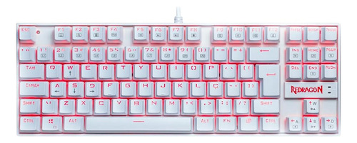 Teclado Mecânico Gamer Redragon Kumara Branco Switch Brown