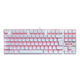 Teclado Mecânico Gamer Redragon Kumara Branco Switch Brown