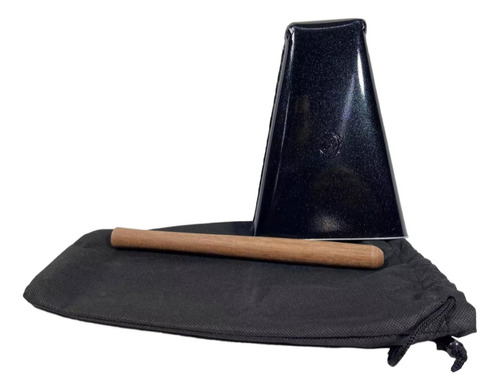 Campana Salsa 21cm Cerrada Negro Escarchado Con Palo Y Funda