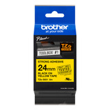 Cinta Laminada Brother Tzes651 Texto Negro Fondo Amarillo 8m