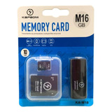 Cartão Memória 16gb Classe 10 Adaptador Usb E Micro Sd