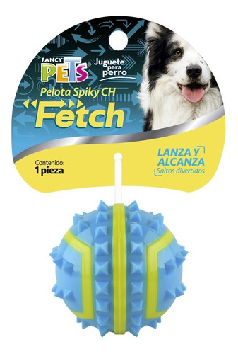 Fancy Pets Pelota Fetch Spiky Chica 100% Tpr Con Picos 6 Cms