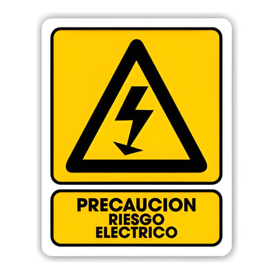 Señalamiento Precaución Riesgo Eléctrico 30x40 Amarillo