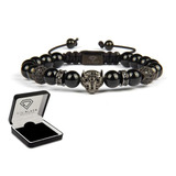 Pulsera Hombre Mujer Jaguar Black Y Incrustación De Zirconia