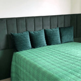 Cabeceira Modular Estofada Suede Verde Escuro Cama King Size