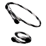 Conjunto Pulsera Y Anillo Black Silver Hombre Mujer 2021