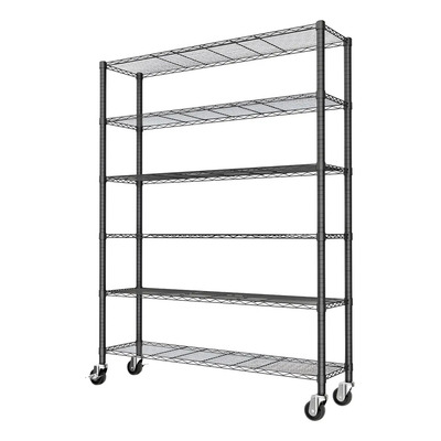 Estante Negro Metal NaTurChic 6 Niveles Cromado 117x45x205 cm 600kg | Meses sin interés