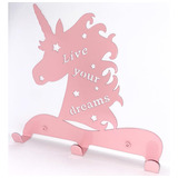 Ganchos De Pared De Unicornio Rosa Para Decoración De Dormit