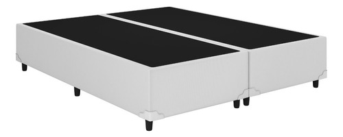 Base Box Casal Bipartido 138x188 Corino Branco