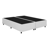 Base Box Casal Bipartido 138x188 Corino Branco