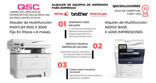 Alquiler De Impresoras Y Multifunción, Servicio Tecnico