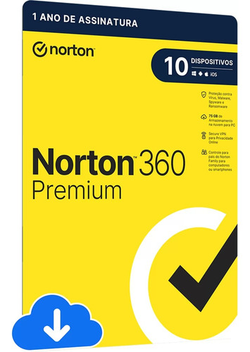 Norton Antivirus Premium P/10 Dispositivos 12 Meses Download