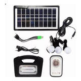 Kit De Campin Solar De Emergencia 3 Ampolletas + Linterna
