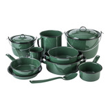 Batería De Cocina Clásica De Peltre 12 Piezas Verde Cinsa