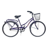 Bicicleta Paseo Femenina Kelinbike Full R26 Frenos V-brakes Color Violeta Con Pie De Apoyo  