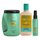 Aneethun Kit Cachos System Máscara Creme E Óleo Para Cachos