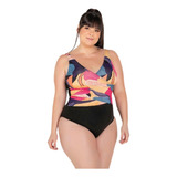 Maiô Plus Size Com Bojo Transpassado Moda Praia Feminina