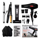 Kit Peluqueria Profesional Teknikpro Secador Planchita Pelo