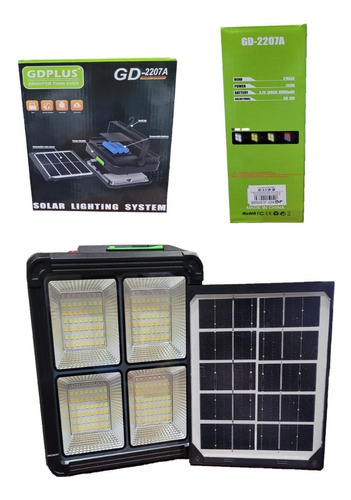 Foco Led Portátil Recargable 150w Panel Solar 4 Modo Luz