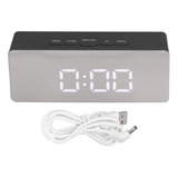 Reloj De Mesa Led Con Espejo Con Alarma Rectangular Digital