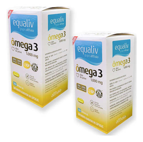 Kit Omega 3 Equaliv 180 Caps Gel Com 2 Unidades