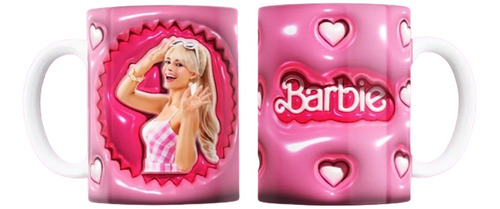 Diseño Plantillas Para Tazas Barbie Inflado 3d