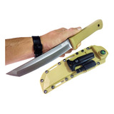 Cuchillo Tanto Recon Amarillo Funda Rígida Pedernal Sk