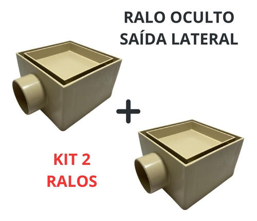 Kit 2 Ralos Oculto 10x10 Invisível Quadrado