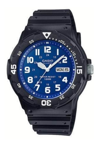 Reloj Casio Hombre Mrw-200h-2b2 Ultimo Disponible Color De La Malla Negro 1b Color Del Bisel Negro Color Del Fondo Azul