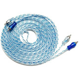 Cabo Rca 5 Metros Dupla Blindagem Cobre 5m Blindado Azul 5mm