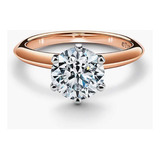 Anillo Tiffany Diamante Oro Rosa Ajustable