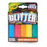 Tizas Lavables Para Exterior Glitter Crayola X5 Colores