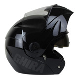 Casco Moto Abatible Ghira Gh1000 Certificado Dot Negro