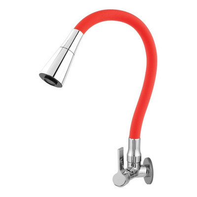 Torneira Gourmet De Cozinha Parede Luxo Torneira Flexível Cor Vermelho