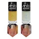 Kit Esmalte Anita Top Coat Folhas De Ouro Folhas De Prata