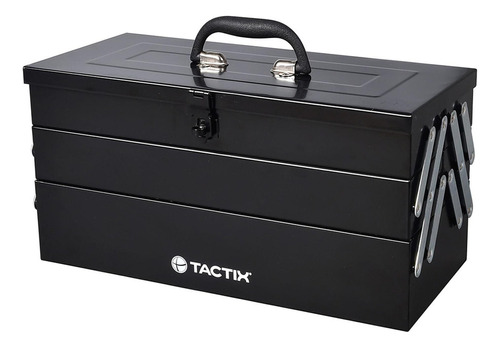 Tactix Caja Herramientas Articulada Negra 5 Compartimentos 46 Cm Color Negro