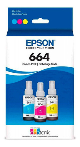 Epson T664 Originales Pack 3 Tintas L120 L380 L200 L1300