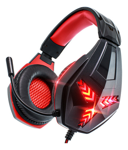 Fone Gamer Headset Led Aux P2 Usb Pc Note Ps4 Ps3 Xbox One X Cor Vermelho