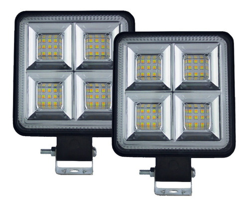 Par De Faros Cuadrados 36 Leds Bicolor 144 Watts Tunelight