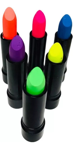 Globi® Pack 6 Lápiz Labiales Fluorescentes Fiesta Neón Uv