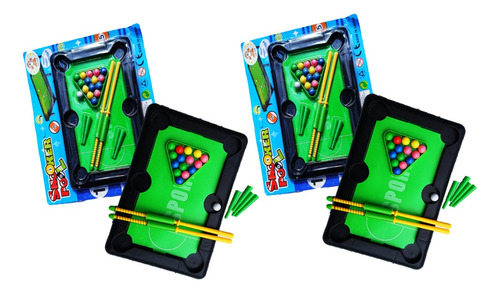 12 Mini Juego Billar Pool Juguete Destreza Niños Regalo Fie